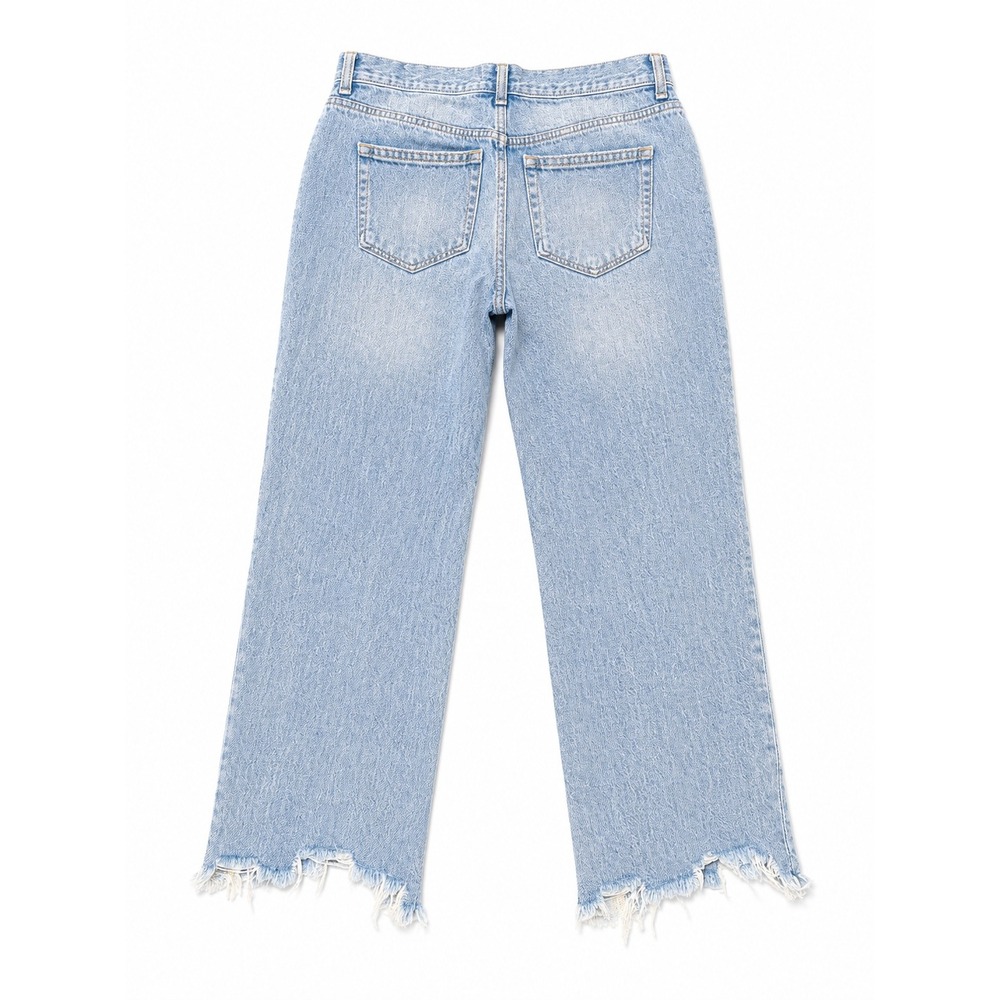 We The Free Distressed Straight Leg Cropped Jeans Women's Size 27 Light Wash - Picture 2 of 4